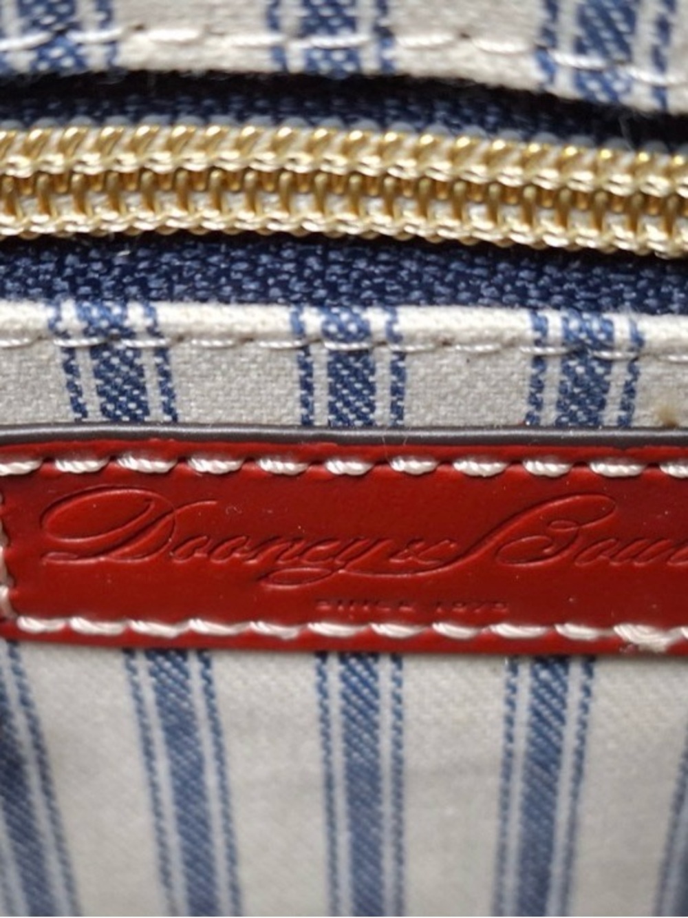 Dooney & Bourke Red Leather Dome Crossbody with Gold Plaque - Picture 5 of 6